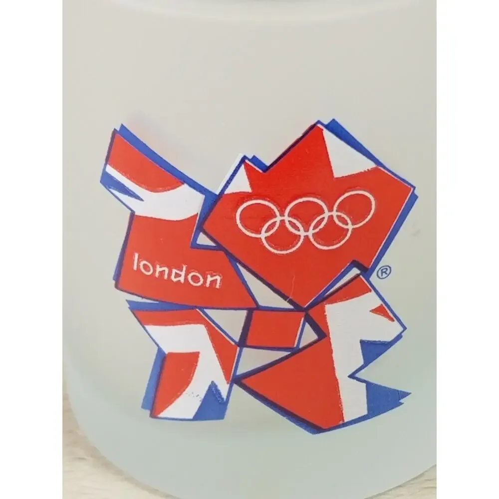 London Olympics 2007 Frosted Glass 6oz Drinking Glassware 3 1/2